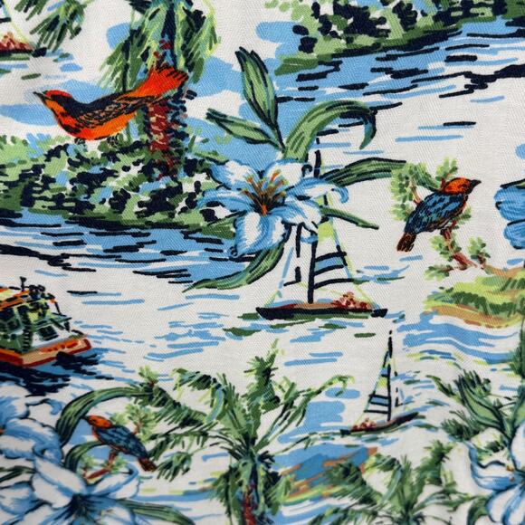 Ocean & Coast shirt men's L Hawaiian tropical floral beach bird print button - Picture 6 of 8